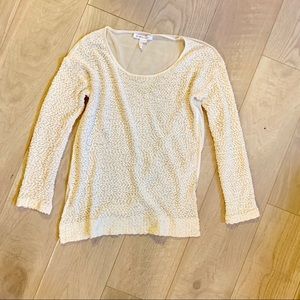 BCBGeneration white long sleeve sheer back